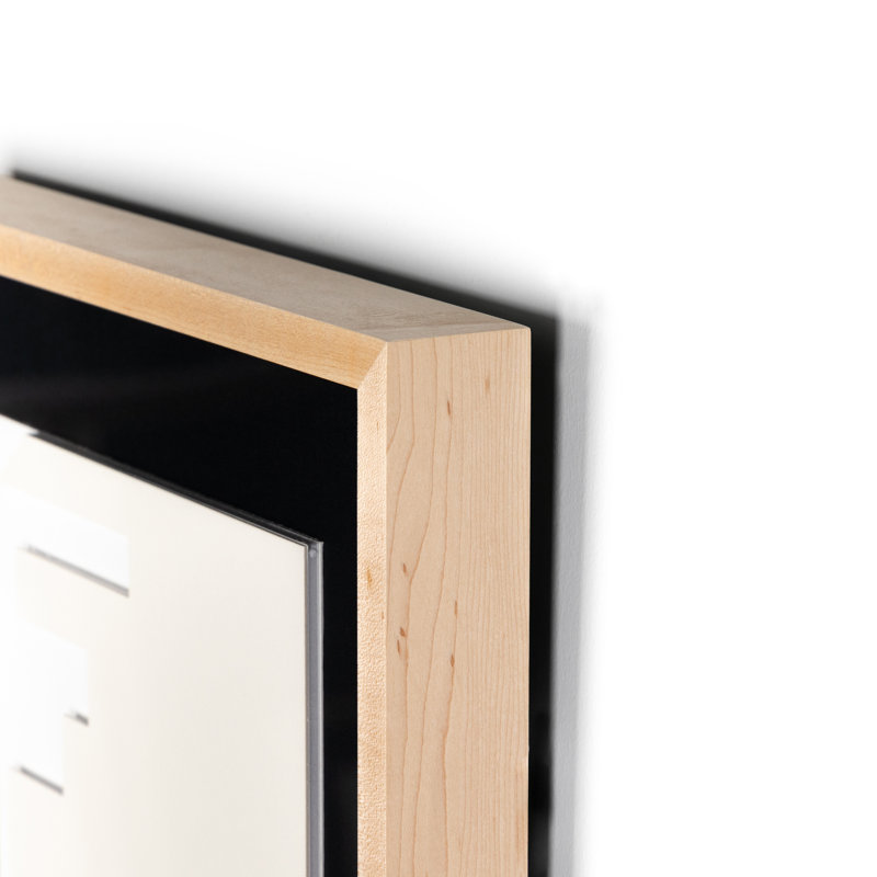 Dimensional Abstract 4 White and Maple Framed Canvas