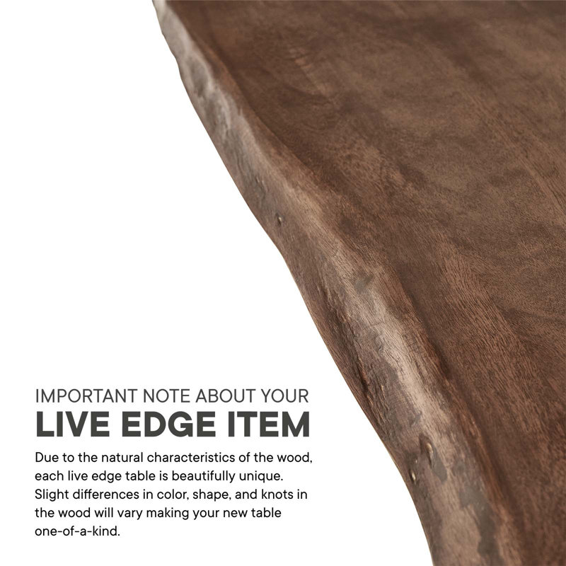 Sable Edge 60" Acacia Wood Rectangular Dining Table with Metal U-Legs