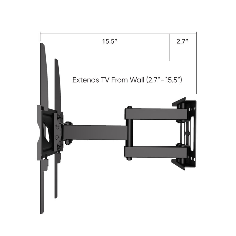 Atlantic Full-Motion Metal Wall Mount for 47"-86" TVs