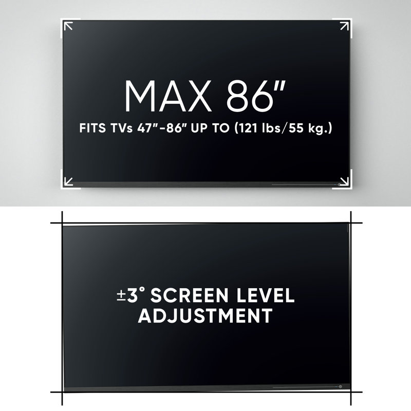 Atlantic Full-Motion Metal Wall Mount for 47"-86" TVs