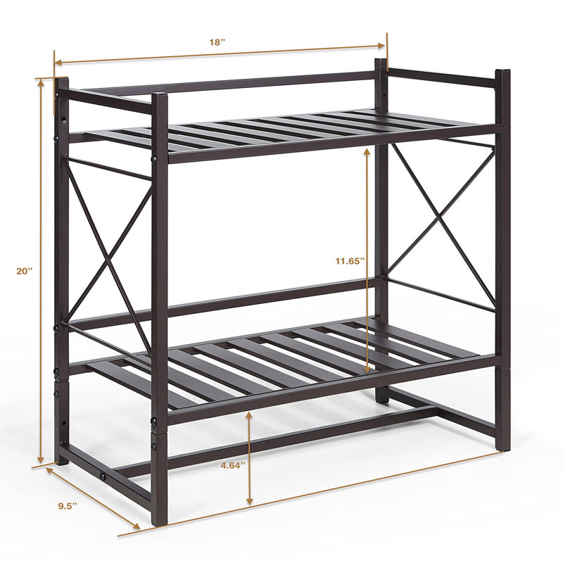 Bronze 2-Tier Wall Mounted Bathroom Shelf with Towel Bar