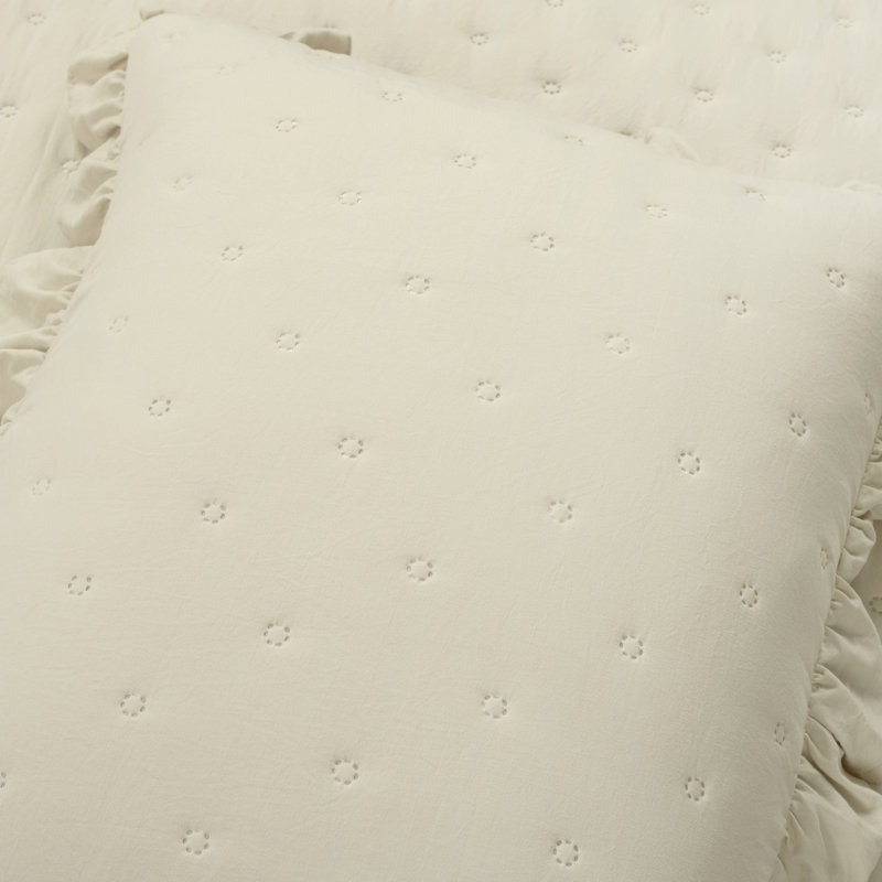 Wheat King Microfiber Reversible Quilt Set with Ruffles