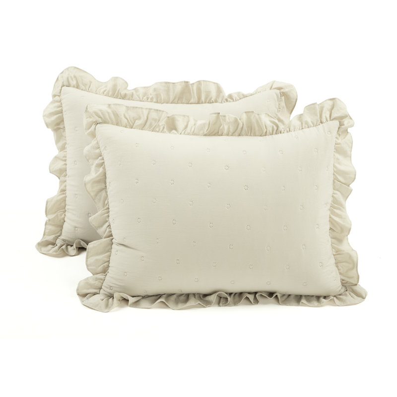 Wheat King Microfiber Reversible Quilt Set with Ruffles