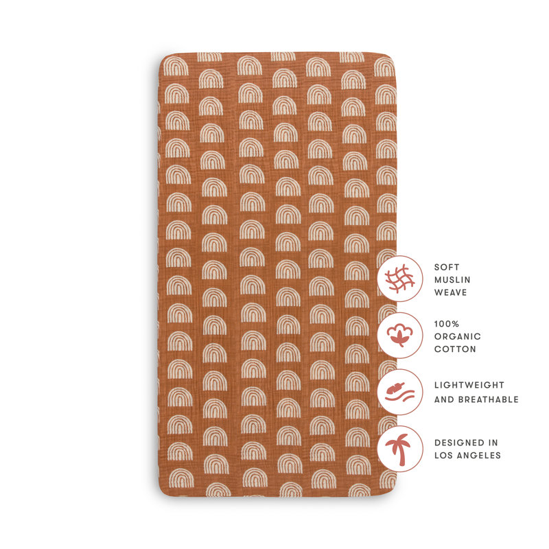 Terracotta Rainbow Organic Cotton Toddler Crib Sheet