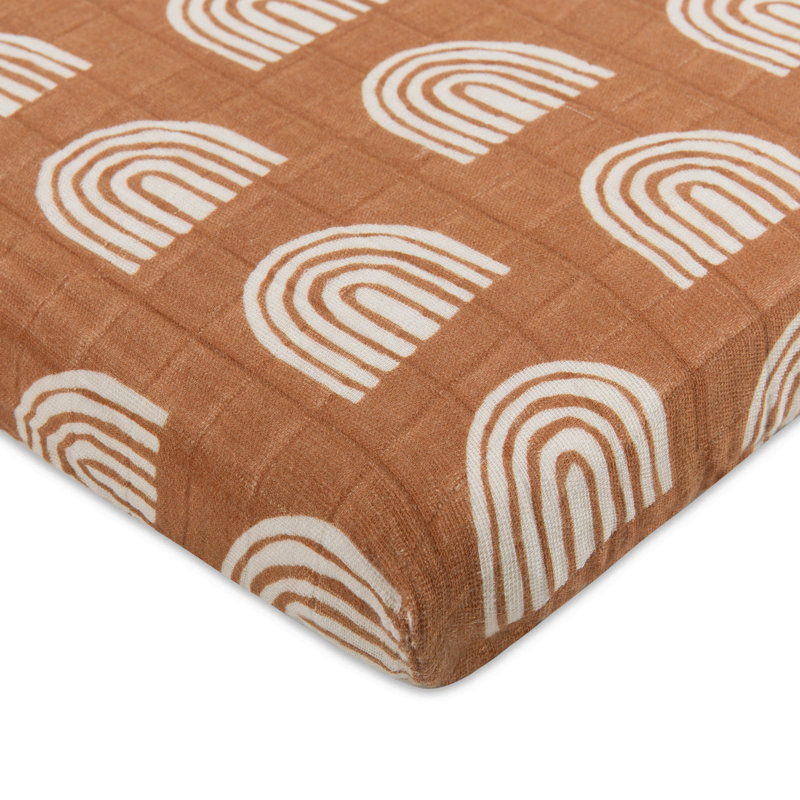 Terracotta Rainbow Organic Cotton Baby Girls' Midi Crib Sheet