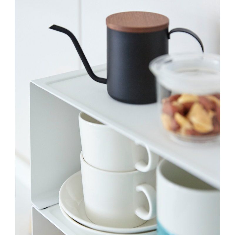 Elegant White Steel Stackable Kitchen Organizer Rack, 5.5" x 12"