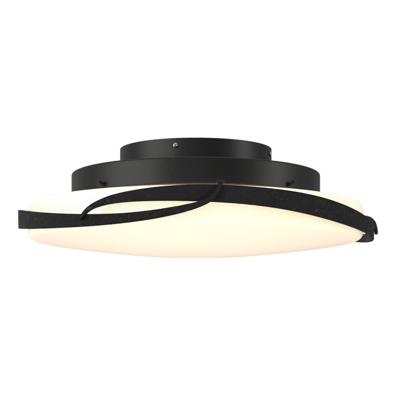 Black Opal Glass LED Flush Mount Ceiling Light