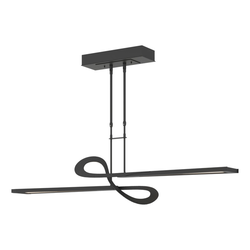 Switchback Sleek Black LED Kitchen Island Pendant 49"-68.9"