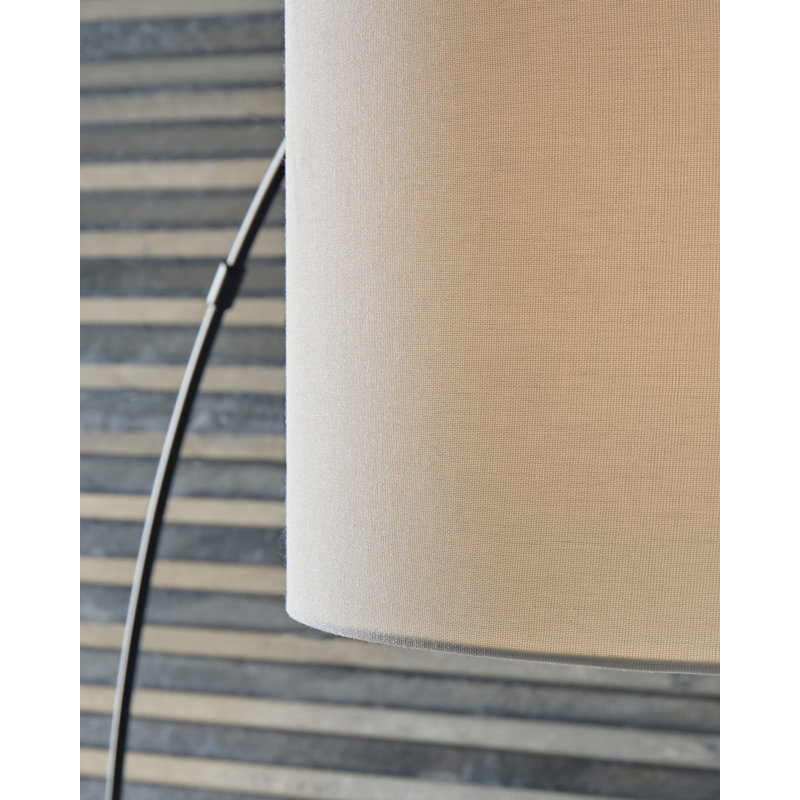 Veergate Black and White Contemporary Arc Floor Lamp