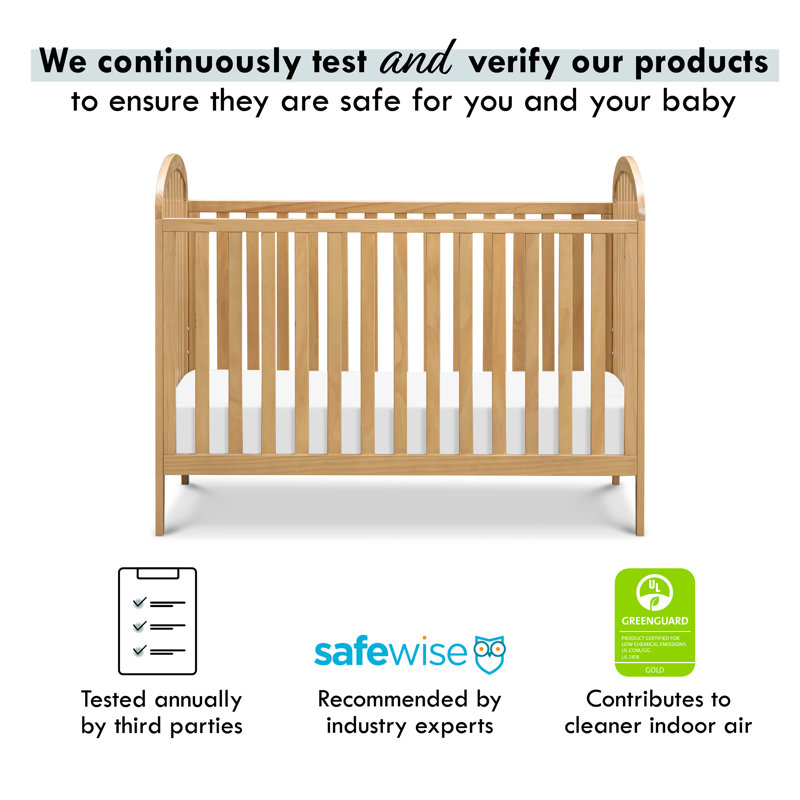 Honey Wood 3-in-1 Convertible Crib