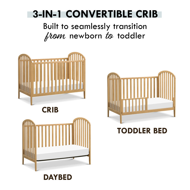 Honey Wood 3-in-1 Convertible Crib