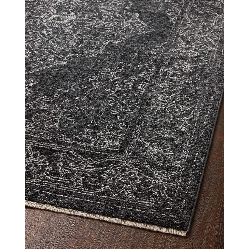 Charcoal Dove 94" x 120" Synthetic Rectangular Area Rug
