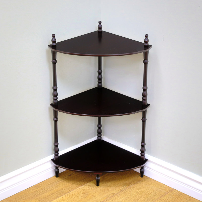 Charming Dark Cherry 3-Tier Corner Shelf for Kids' Room