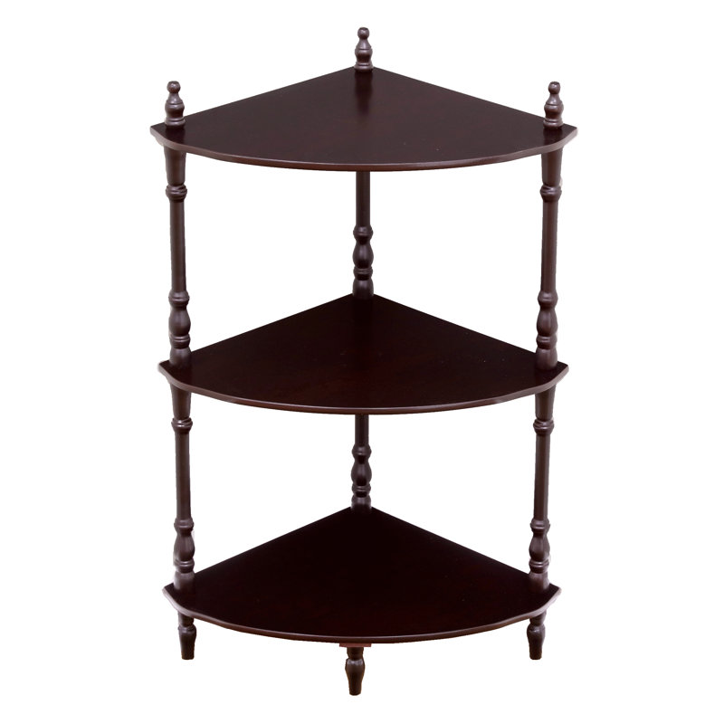 Charming Dark Cherry 3-Tier Corner Shelf for Kids' Room