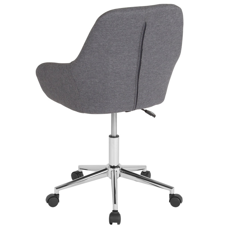 Cortana Chrome Base Dark Gray Fabric Mid-Back Task Chair