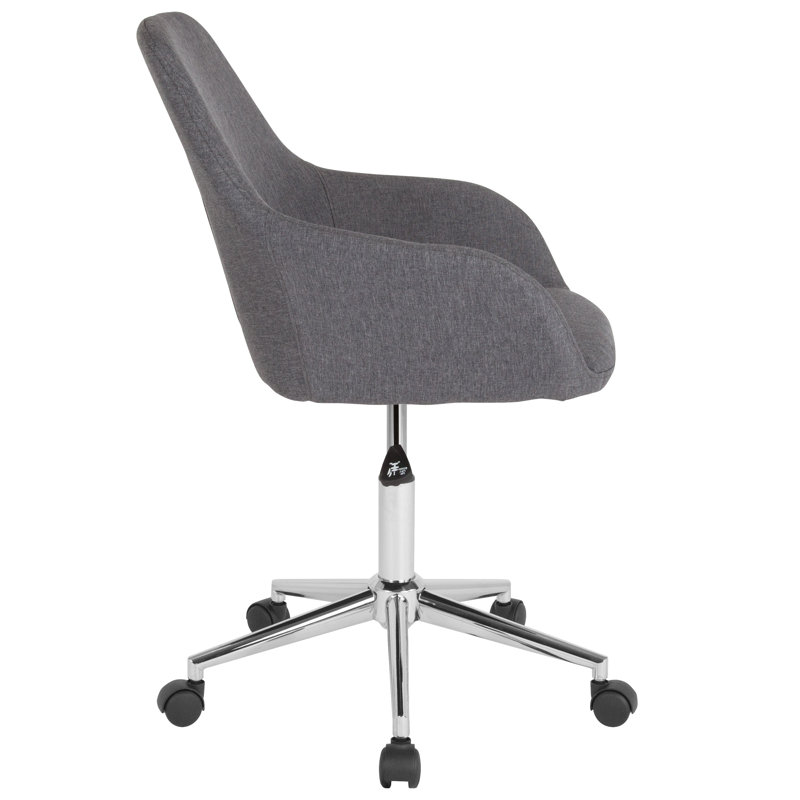 Cortana Chrome Base Dark Gray Fabric Mid-Back Task Chair
