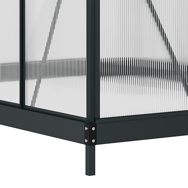 Large Black Aluminum Frame Walk-In Greenhouse