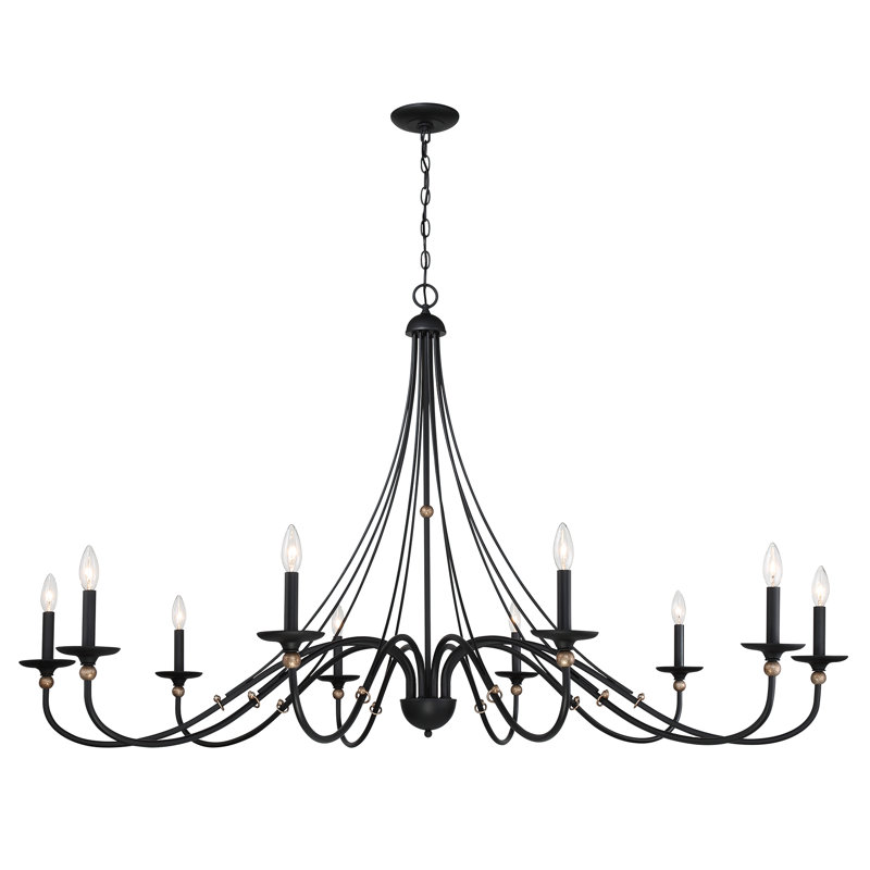 Westchester Sand Coal & Skyline Gold Leaf 10-Light Traditional Chandelier