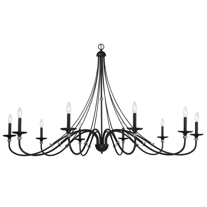 Westchester Sand Coal & Skyline Gold Leaf 10-Light Traditional Chandelier