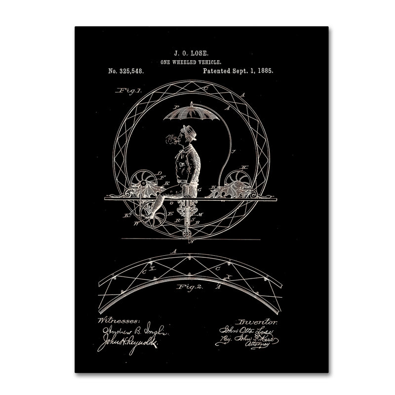 Claire Doherty Black Patent One-Wheeled Vehicle Canvas Art