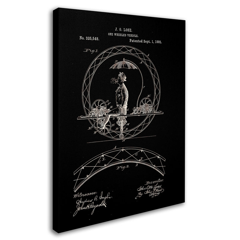 Claire Doherty Black Patent One-Wheeled Vehicle Canvas Art