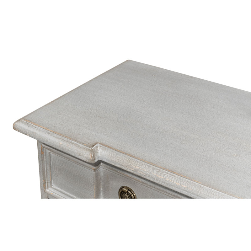 Gray Pine Antique Brass 4-Drawer Accent Chest