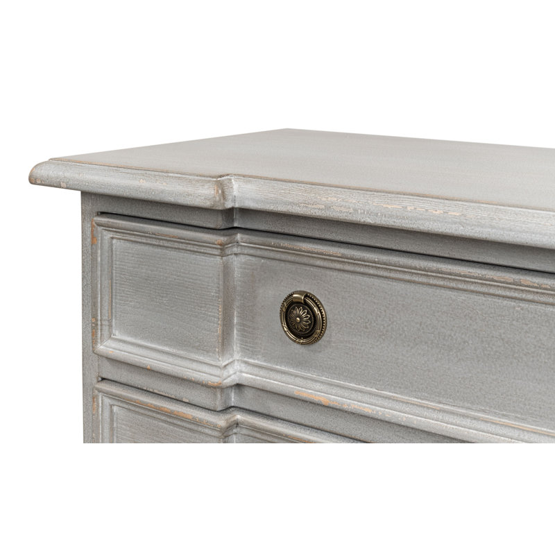 Gray Pine Antique Brass 4-Drawer Accent Chest