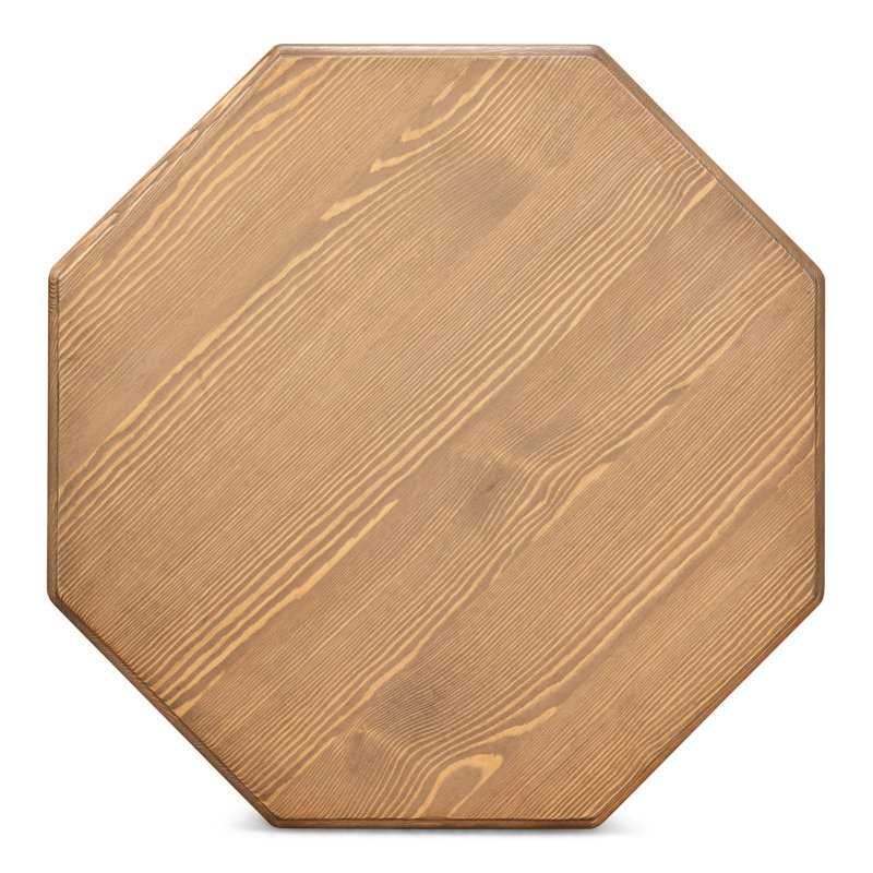 Traditional Octagonal Green Wood & Metal Side Table with Storage