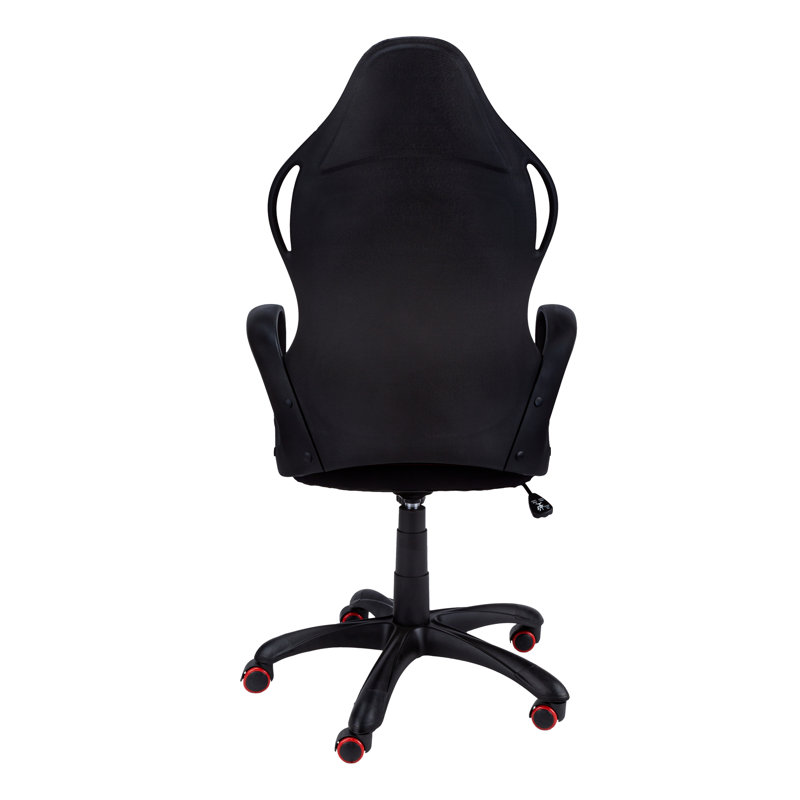46" High-Back Black Fabric Adjustable Office Chair with Castors