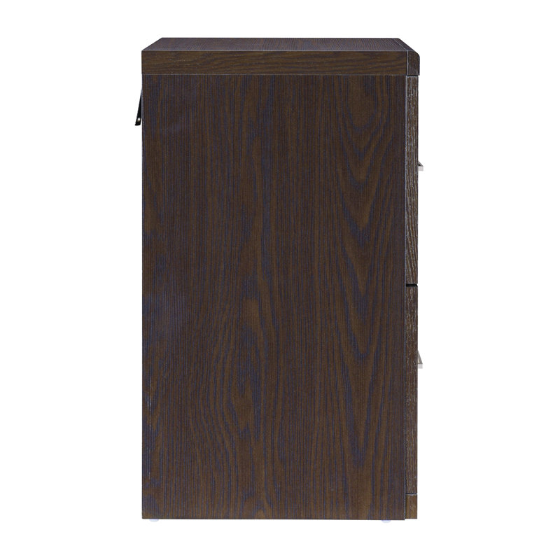 Espresso Alpine 2-Drawer Vertical Lockable File Cabinet