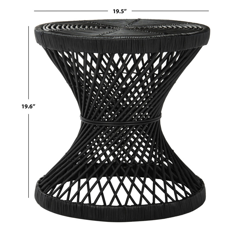 Transitional 24" Round Black Wood Occasional Table