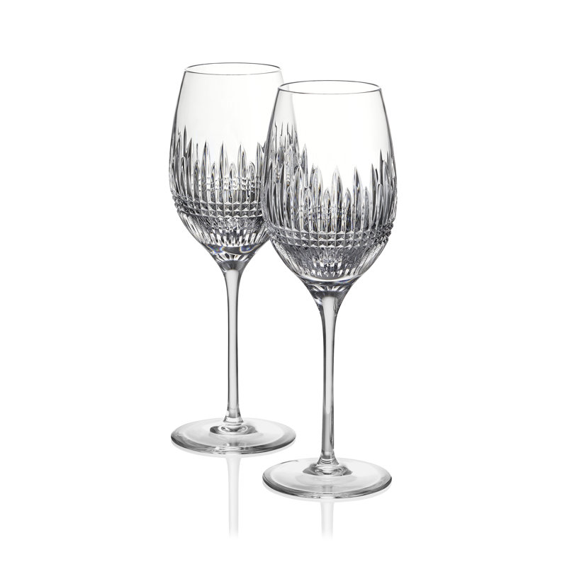 Lismore Diamond Cut Crystal White Wine Glass Set