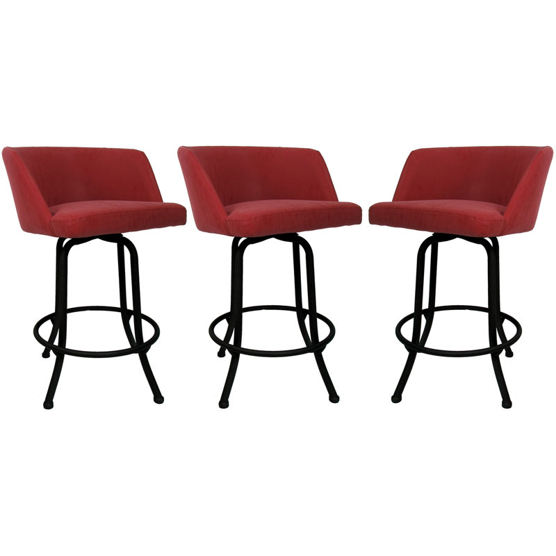 Joey Mojave Grey Swivel Counter Stool with Powder-Coated Metal Frame