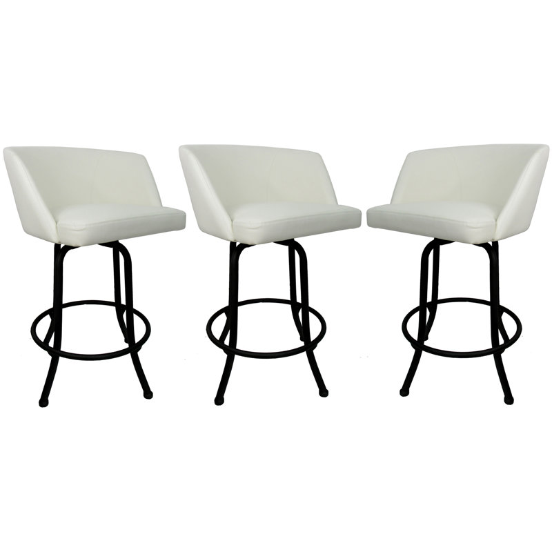 Joey Mojave Grey Swivel Counter Stool with Powder-Coated Metal Frame