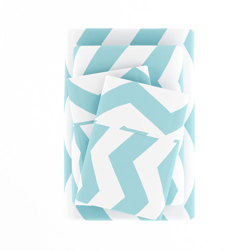 Turquoise Floral Kids Unisex Cotton Microfiber Sheet Set