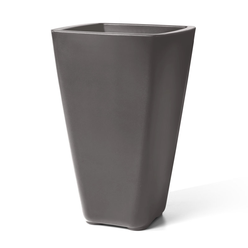 Bridgeview Dark Cedar Square Tapered Self-Watering Planter, 32 Gallon