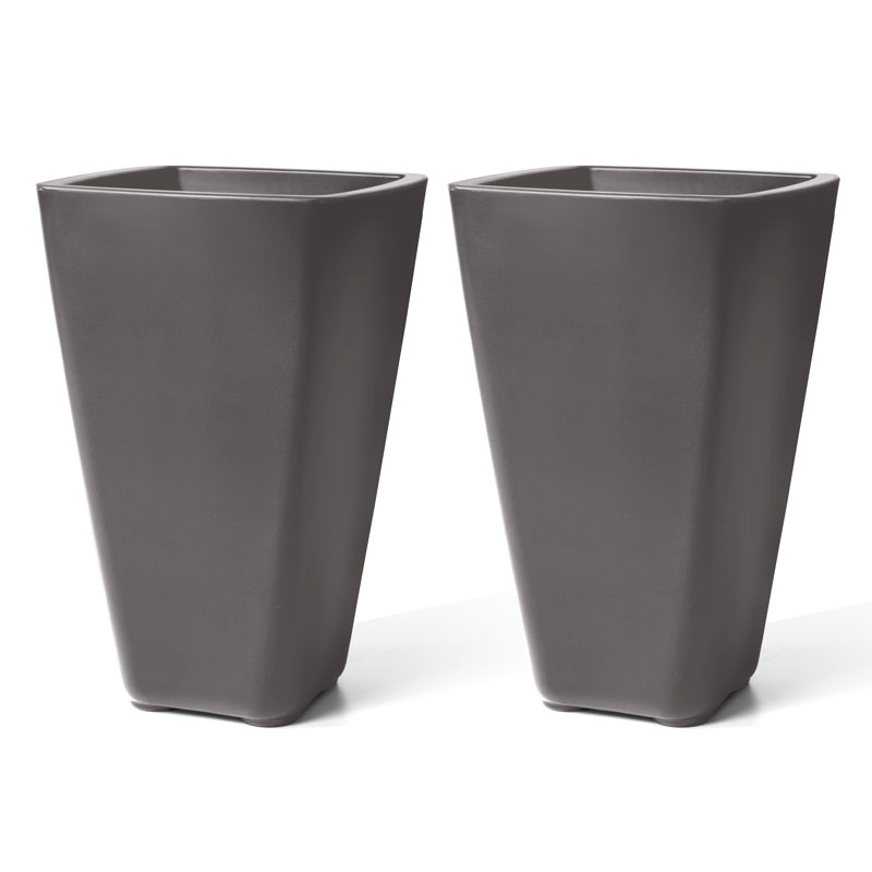 Bridgeview Dark Cedar Square Tapered Self-Watering Planter, 32 Gallon