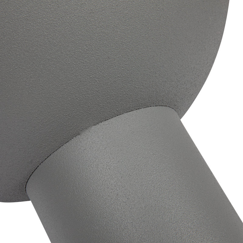 Gray Round Metal Decorative Footed Bowl
