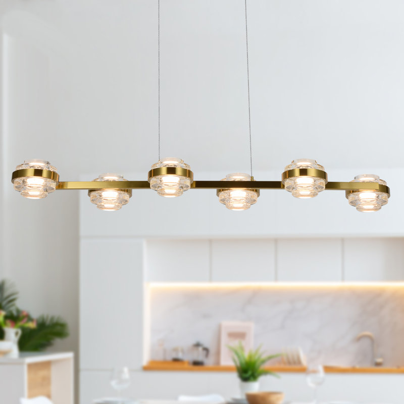 Milano Antique Brass 39-Inch 6-Light LED Linear Chandelier
