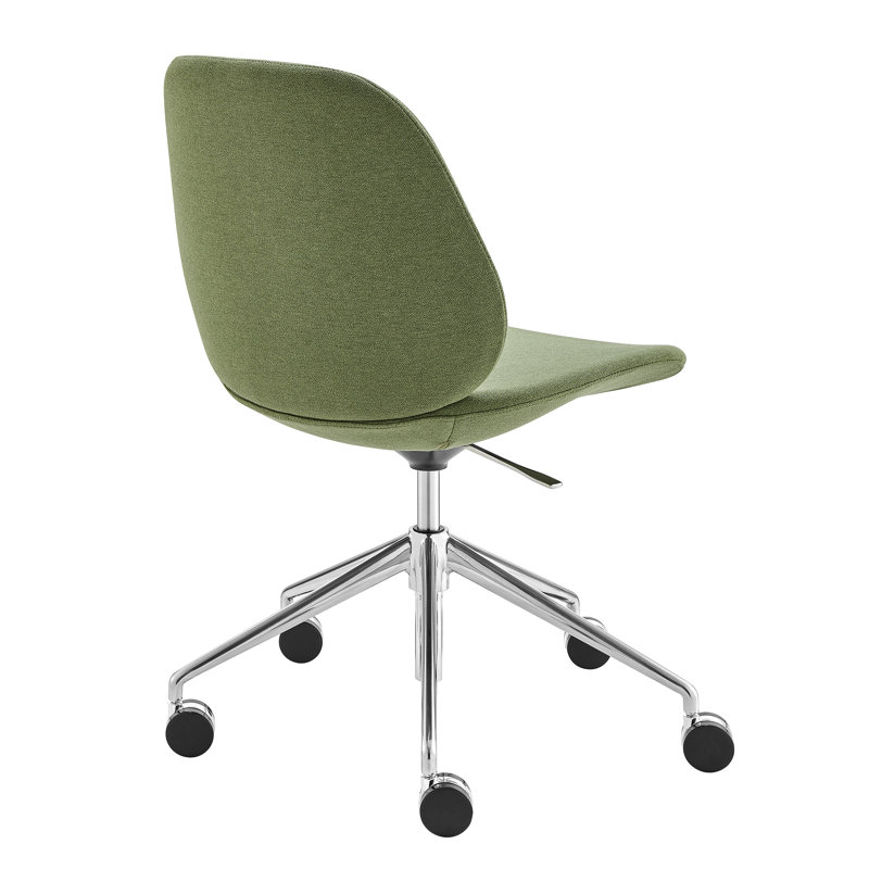 Green Fabric Upholstered Swivel Task Chair with Metal Frame