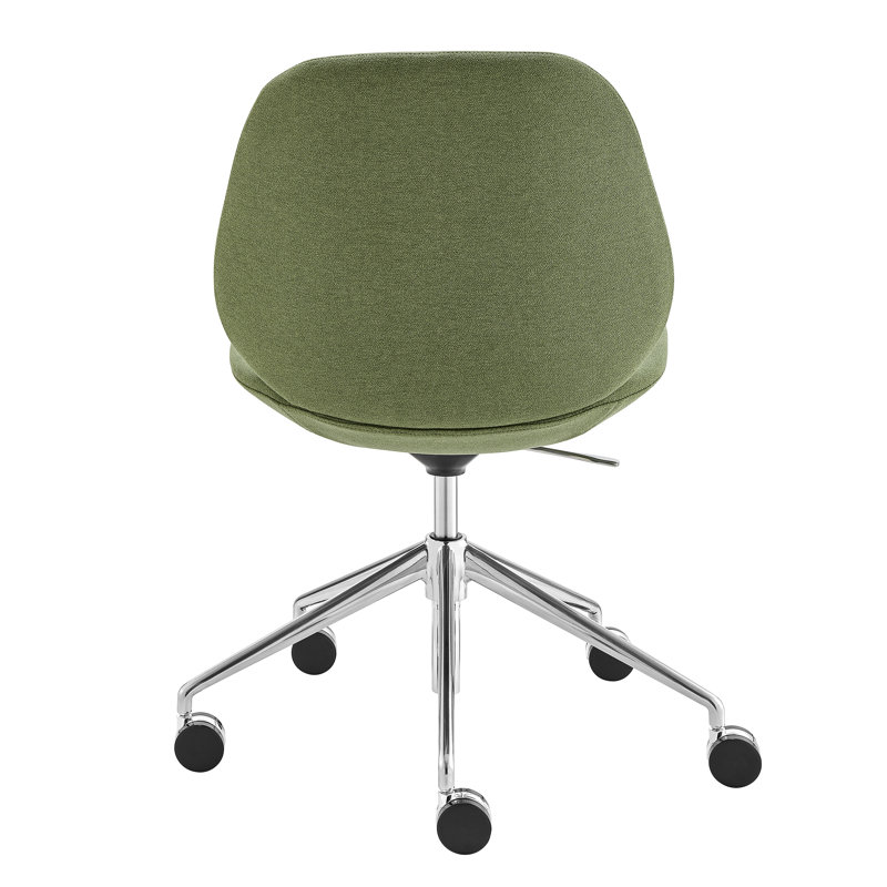 Green Fabric Upholstered Swivel Task Chair with Metal Frame