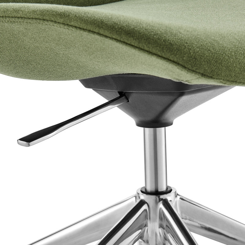 Green Fabric Upholstered Swivel Task Chair with Metal Frame