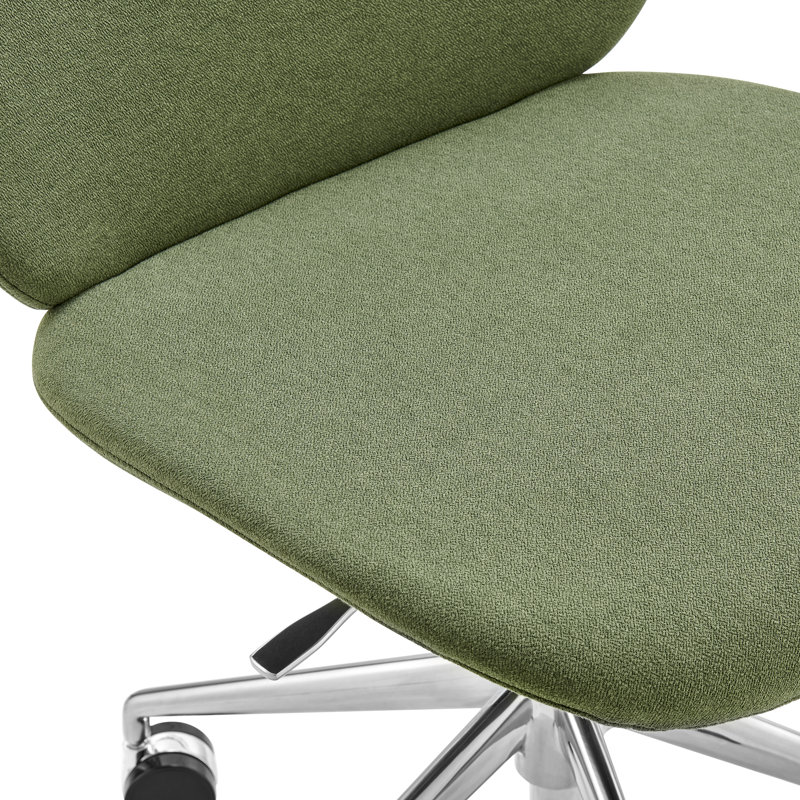 Green Fabric Upholstered Swivel Task Chair with Metal Frame