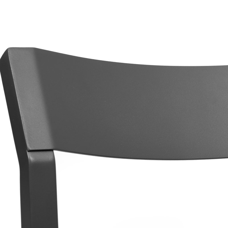Gray Powder-Coated Aluminum Outdoor Bar Stool with Woven Seat