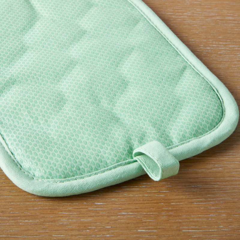 Mint Green Silicone Grip Cotton Pot Holder Set, 2-Pack