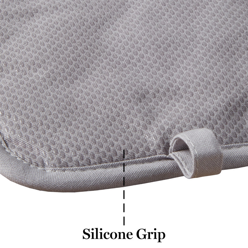 Gray and Yellow Silicone Grip Pot Holder Set, 2-Pack