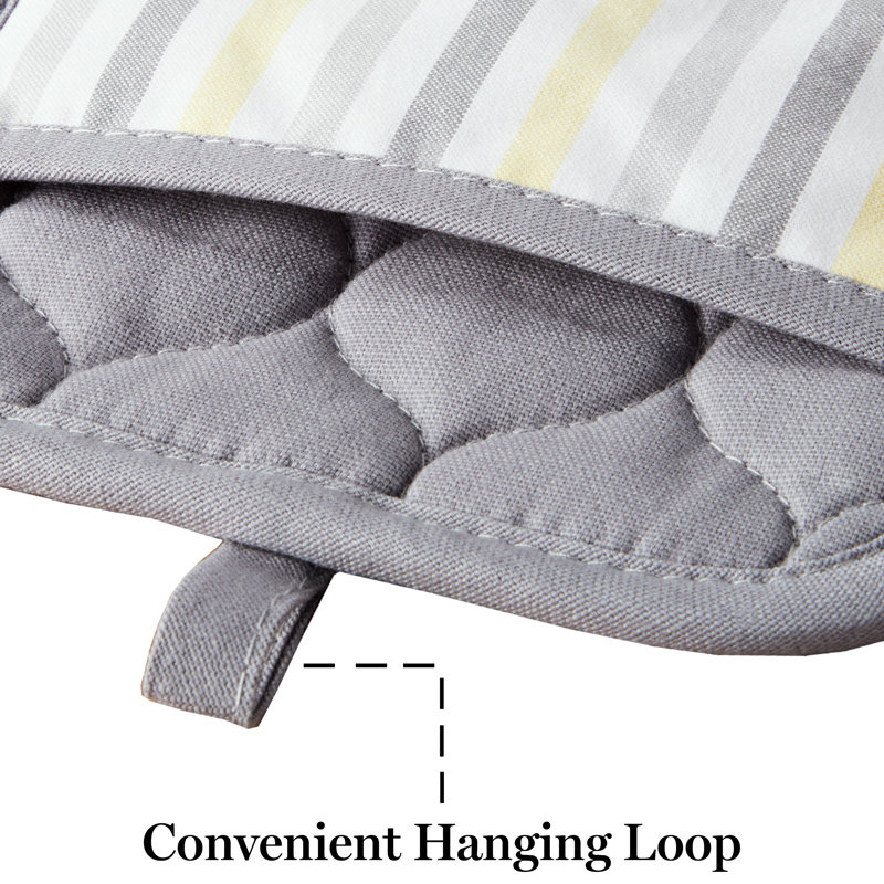 Gray and Yellow Silicone Grip Pot Holder Set, 2-Pack