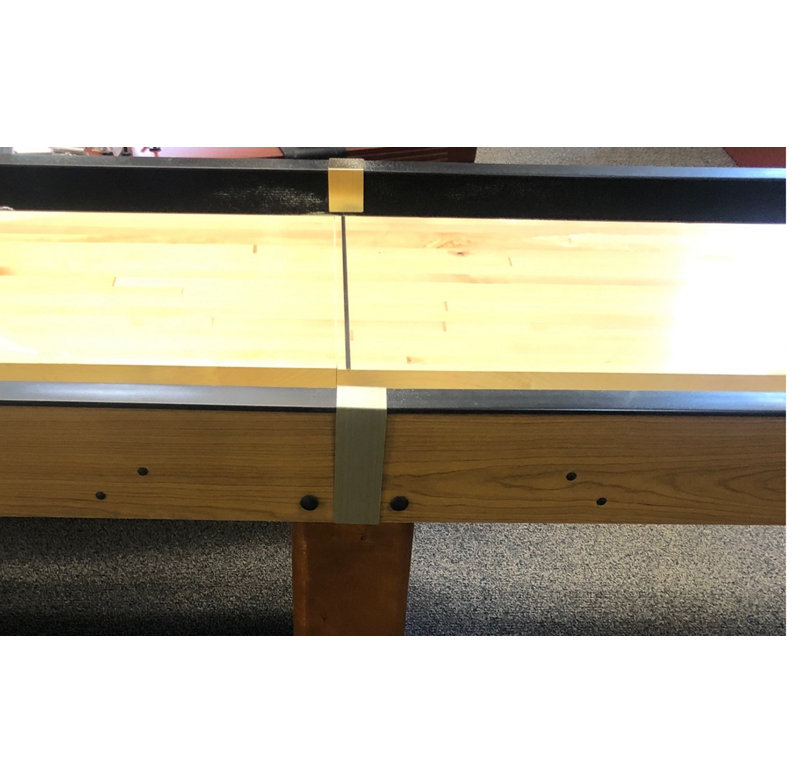 Honey Oak 14' Shuffleboard Table with Metal Leg Levelers