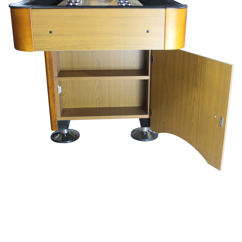 Honey Oak 14' Shuffleboard Table with Metal Leg Levelers