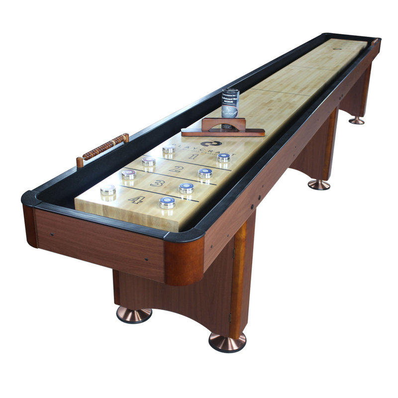 Cherry 16' Hardwood Shuffleboard Table with Metal Legs